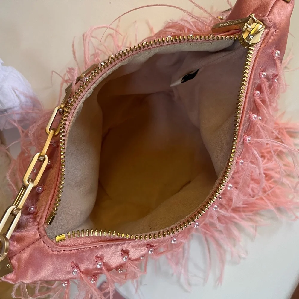 Cult Gaia pink ostrich feather- Gia Shoulder Bag Azalea - Picture 14 of 15